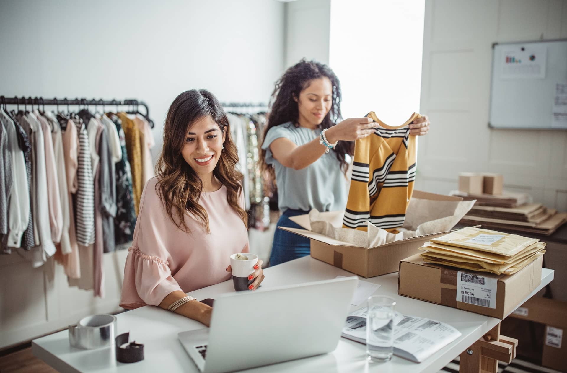 two women fulfilling orders from their ecommerce website