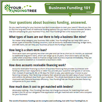 small business funding fact sheet